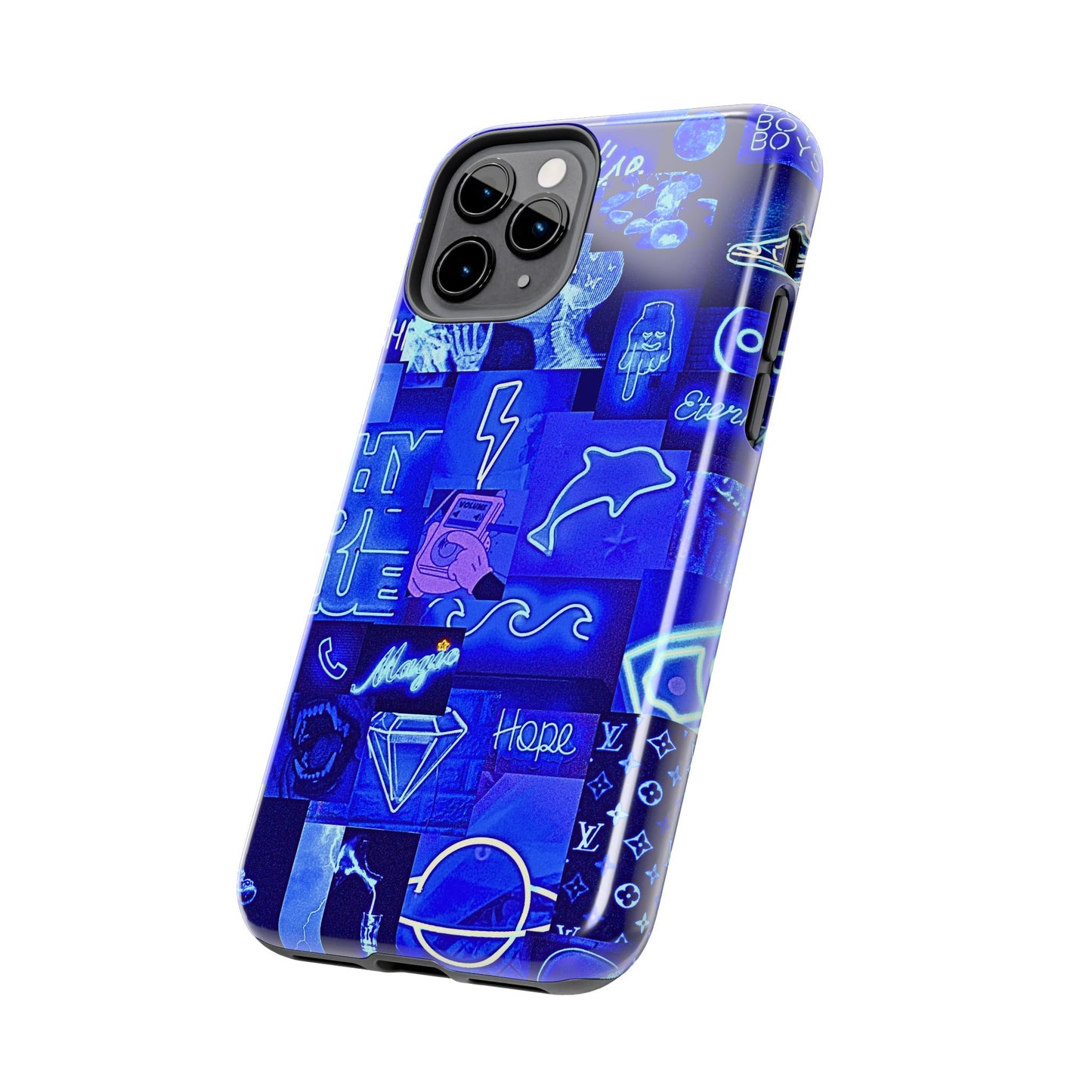 Funda resistente para teléfono con diseño de neón azul | Estética