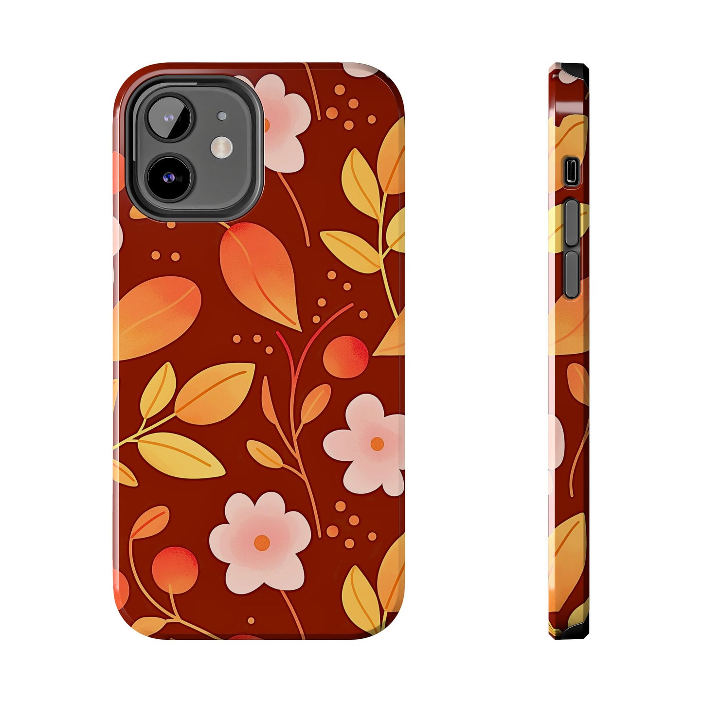 Autumn Fall Leaf Pattern Tough Phone Case | Aesthetic