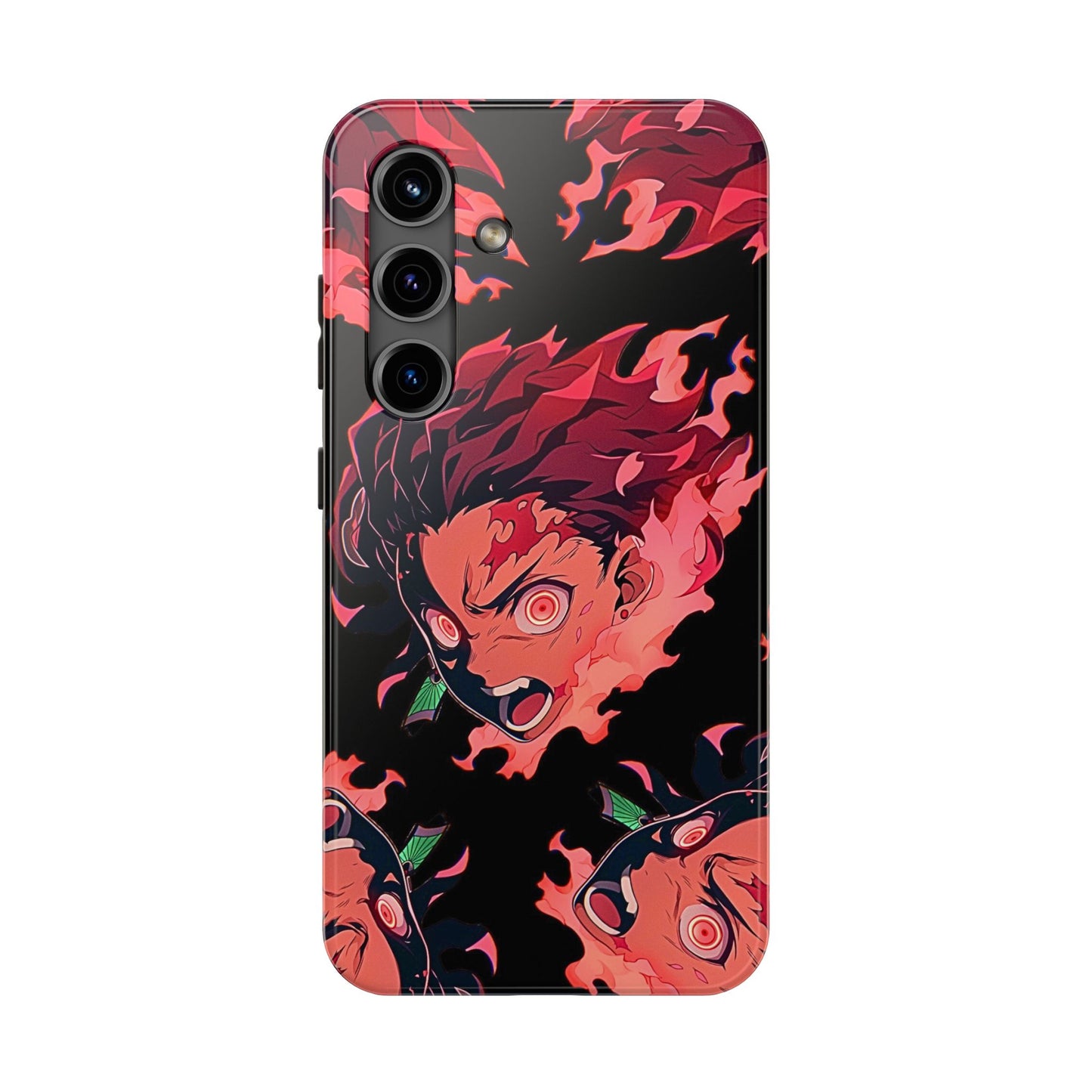 Tanjiro Kamado Flamed Style Black Tough Phone Case | Anime - Demon Slayer