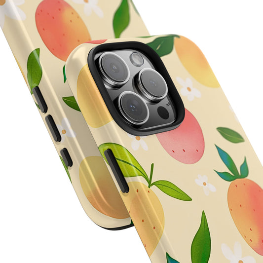 Mango Orange Fruit Pattern Tough Phone Case | Aesthetic