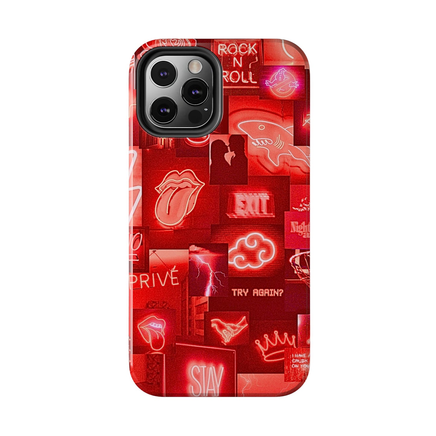 Red Neon Style Tough Phone Case | Aesthetic