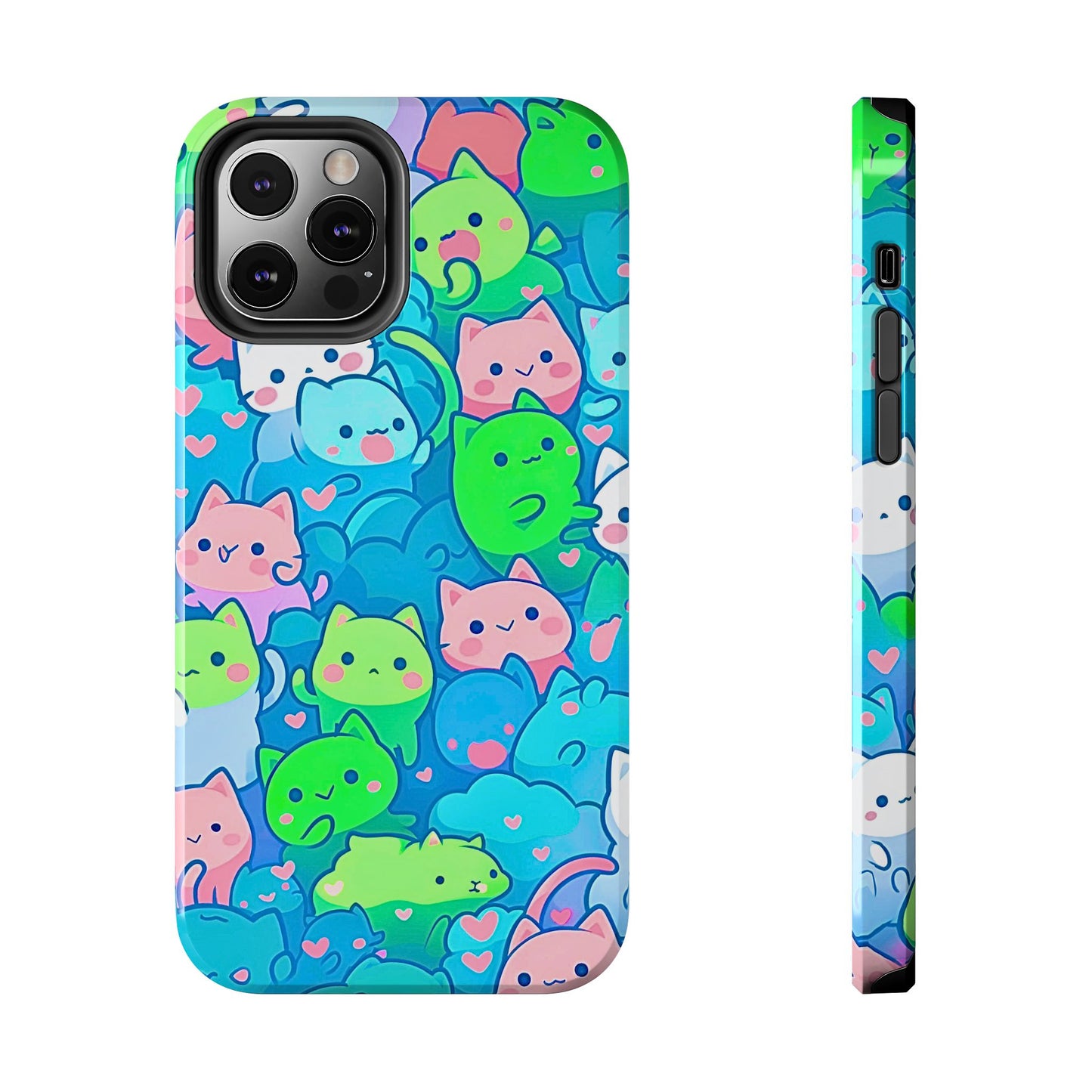 Cute Colorful Cats Pattern Style Tough Phone Case | Animals
