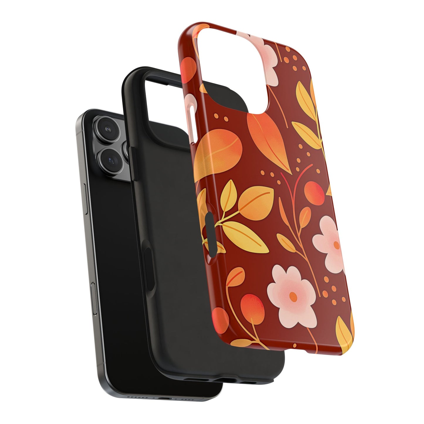 Autumn Fall Leaf Pattern Tough Phone Case | Aesthetic