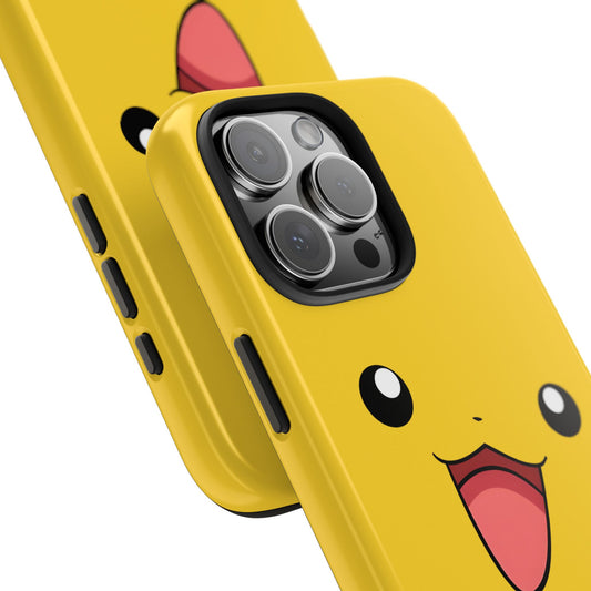 Electric Mouse Yellow Happy Face Minimal Design Tough Phone Case | Anime