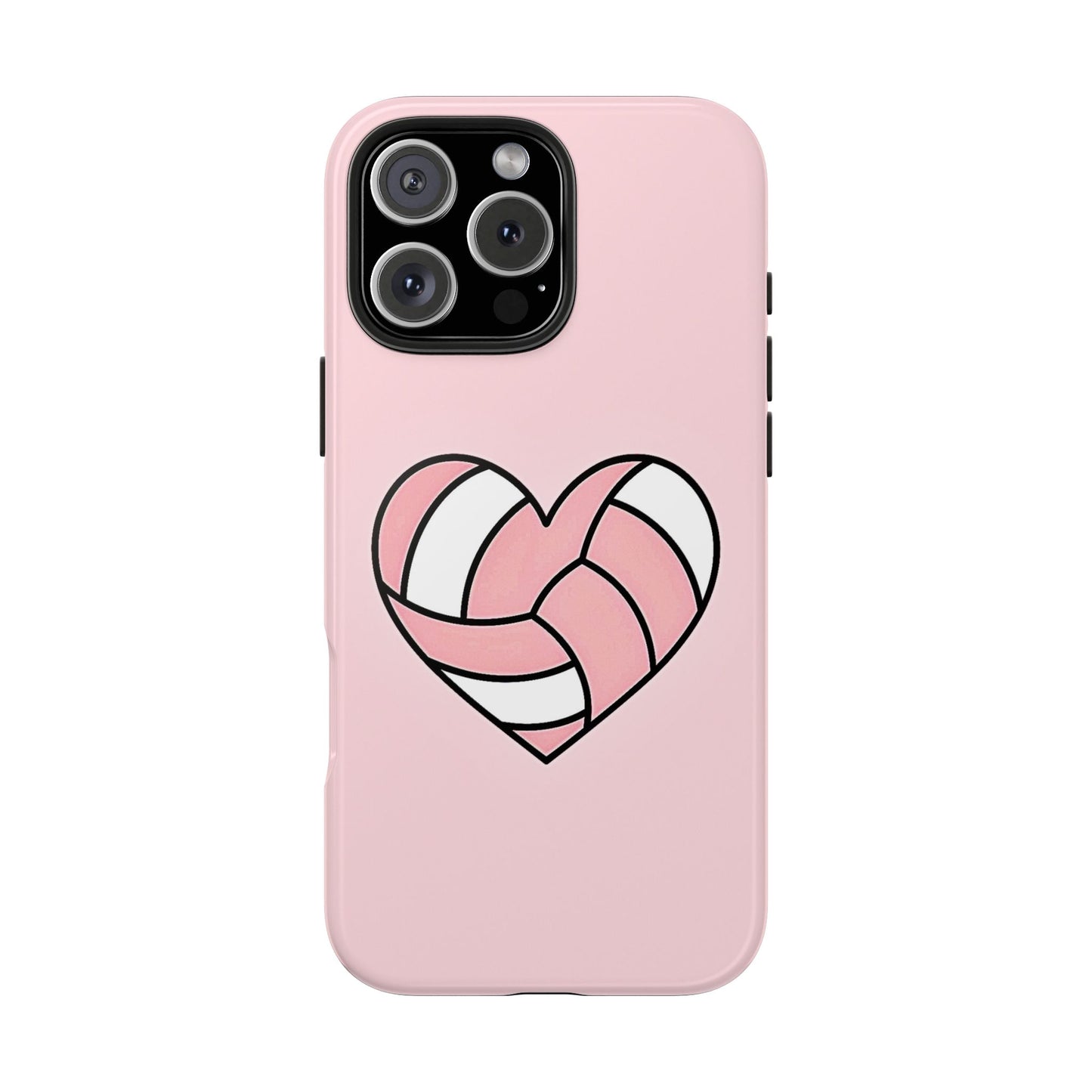 Pink Volleyball Heart Tough Phone Case | Aesthetic
