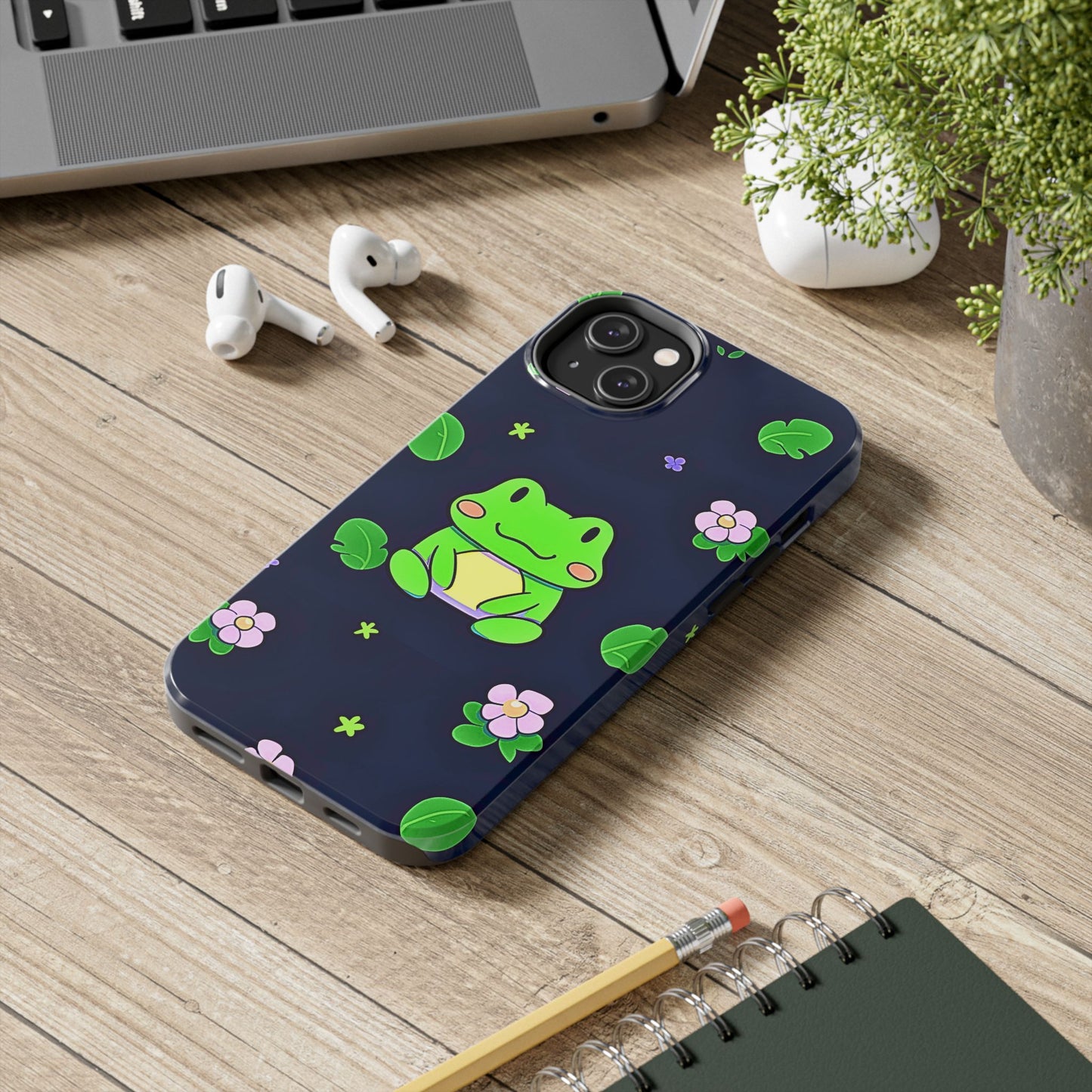 Adorable Froggy Black Tough Phone Case | Animals
