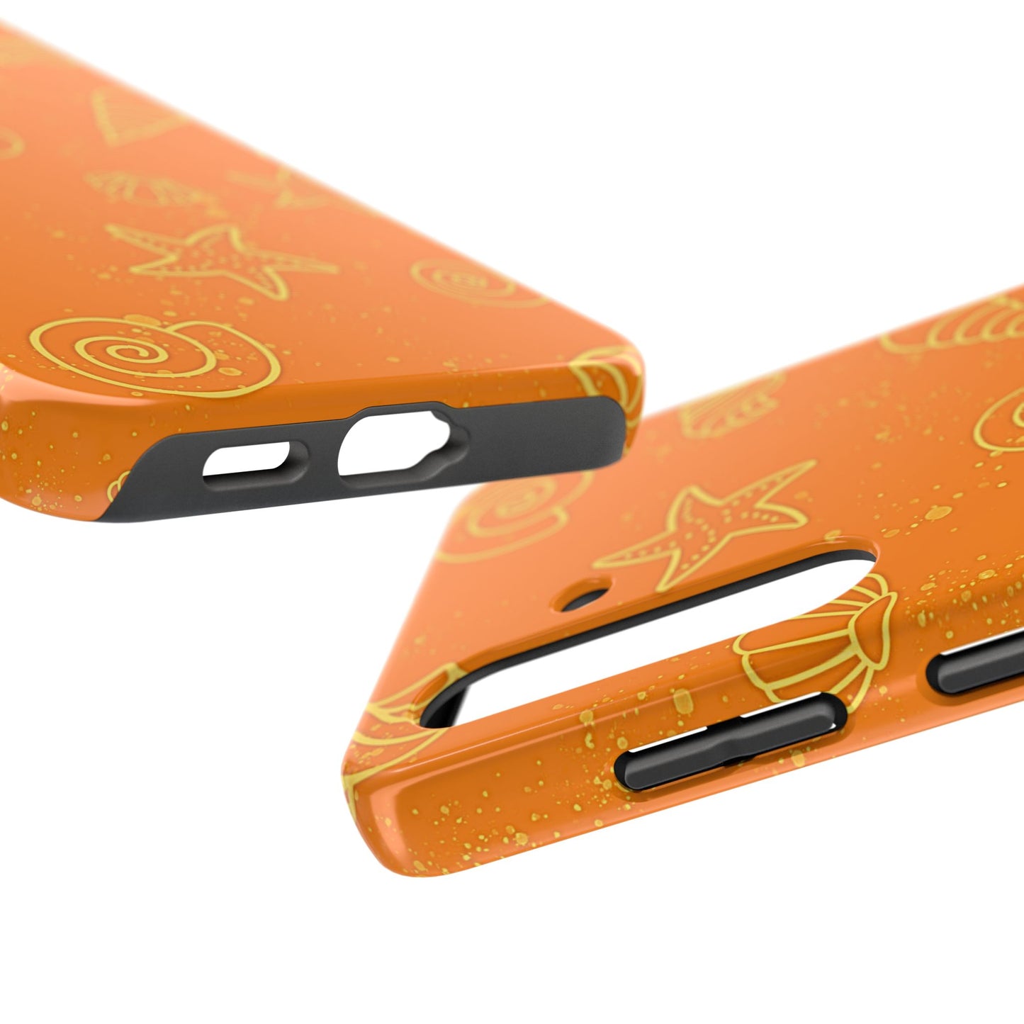 Funda resistente para teléfono con diseño de conchas naranjas | Estética