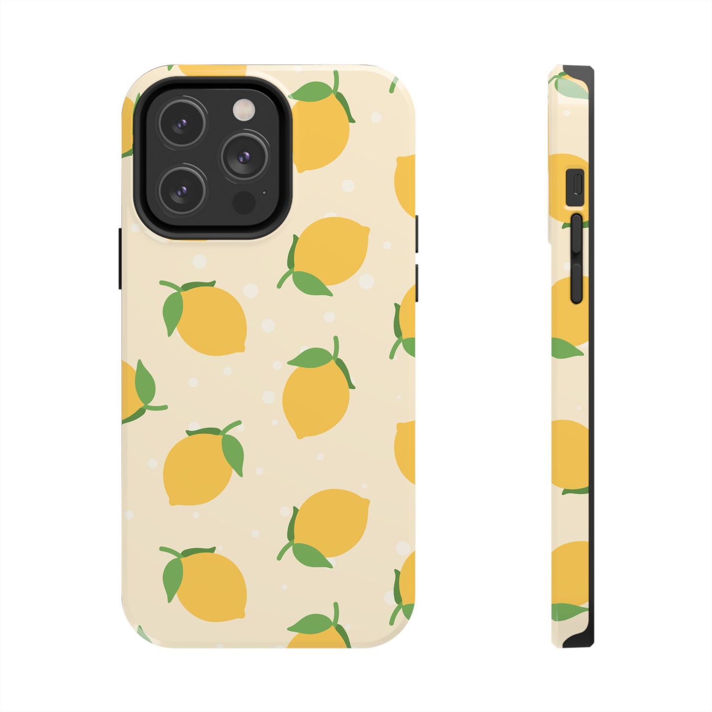Cute Aesthetic Lemon Pattern Citrus Design Tough Phone Case | Food