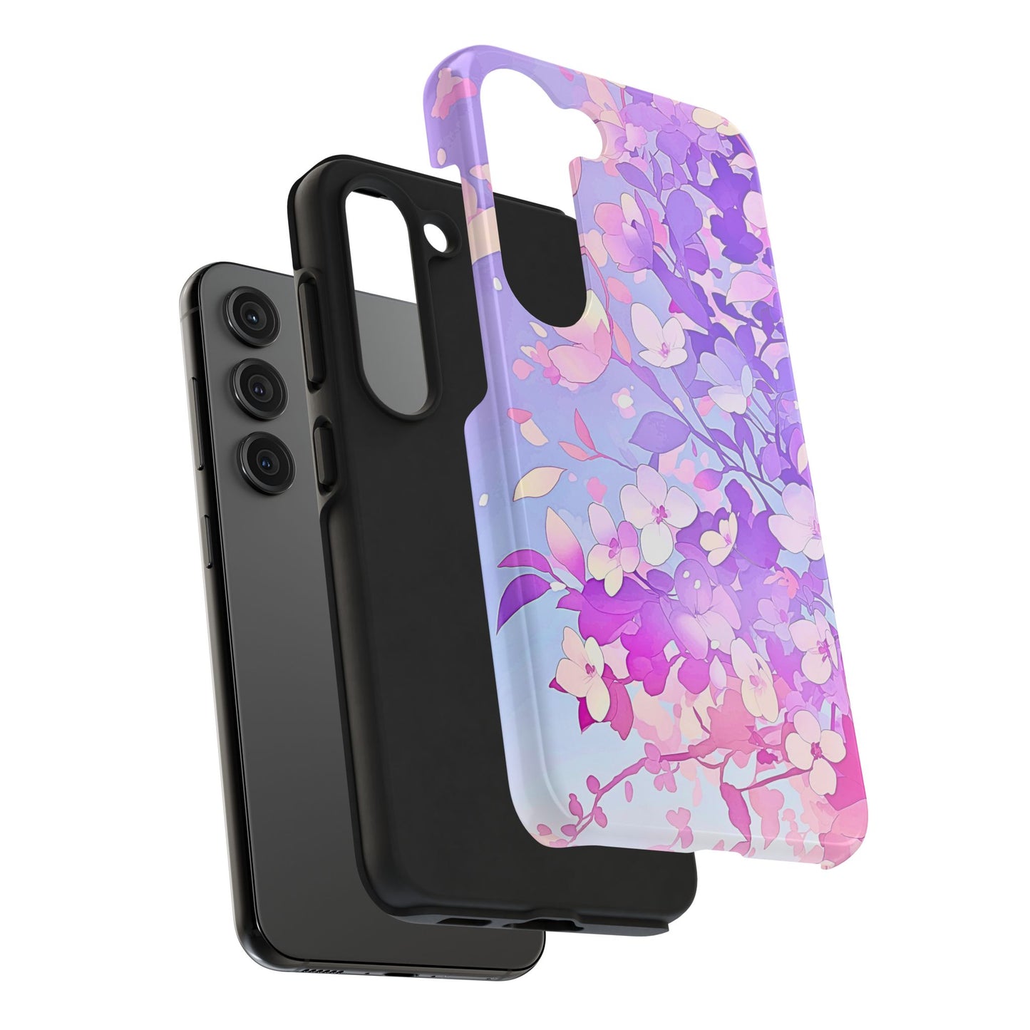 Funda resistente para teléfono con delicados estampados florales en tonos pastel | Estética