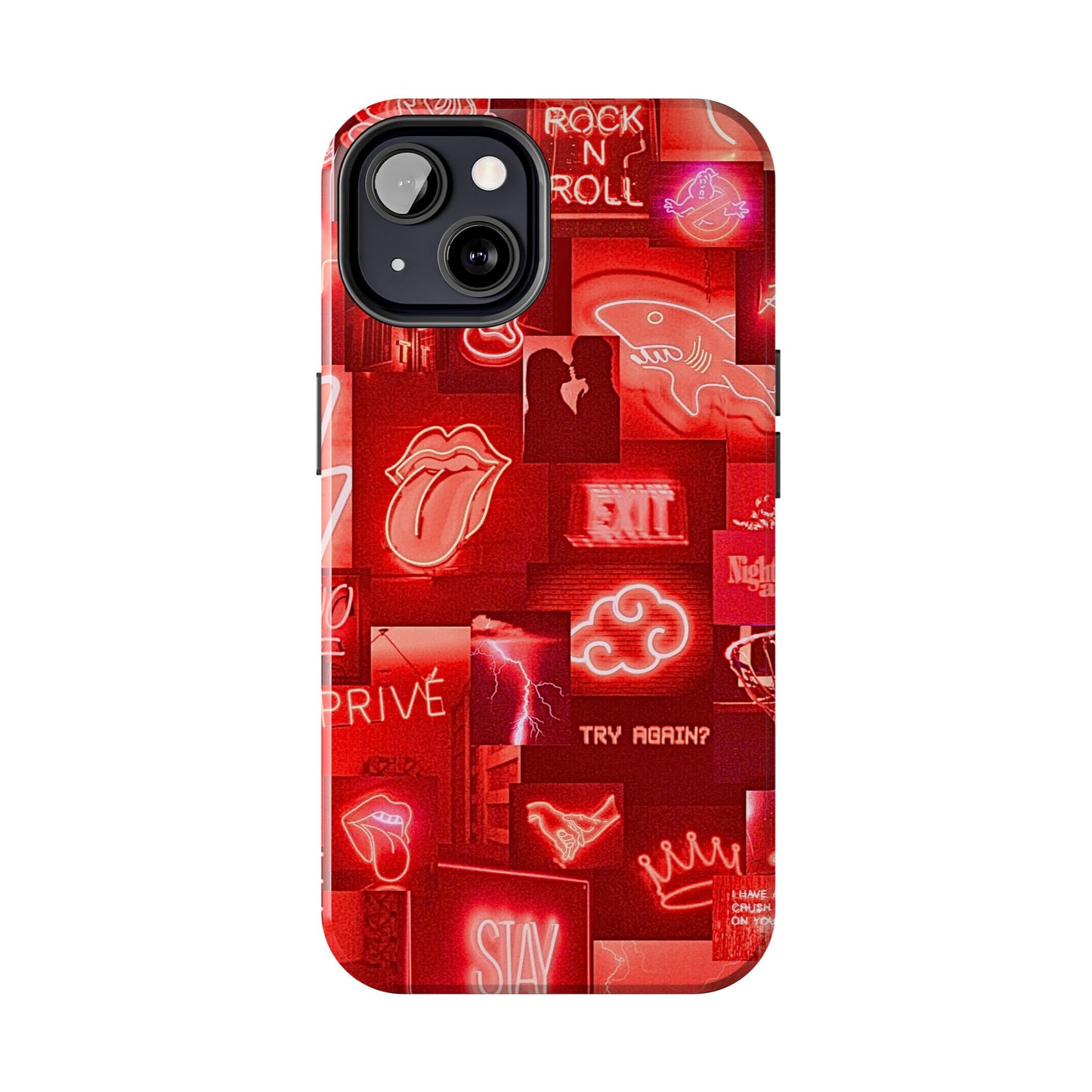 Red Neon Style Tough Phone Case | Aesthetic