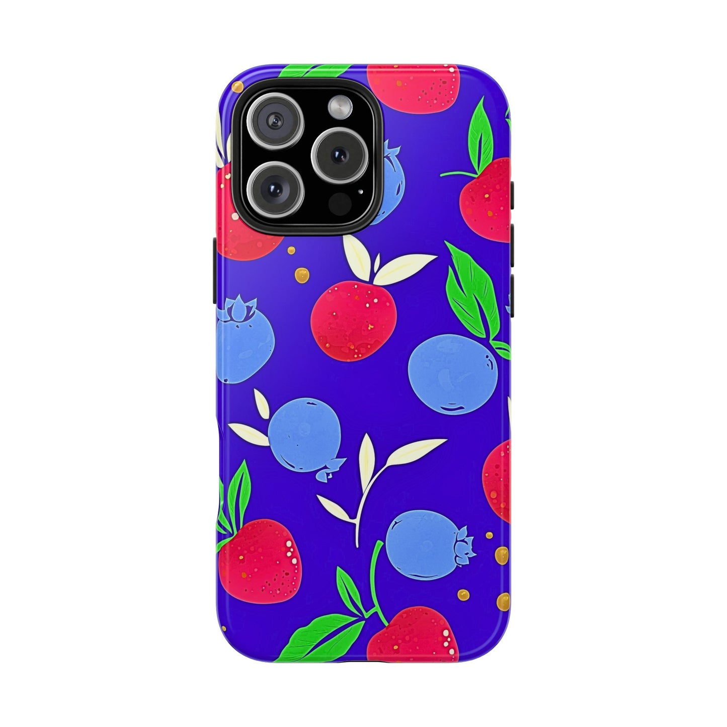 Funda resistente para teléfono con diseño de arándanos y fresas | Estética