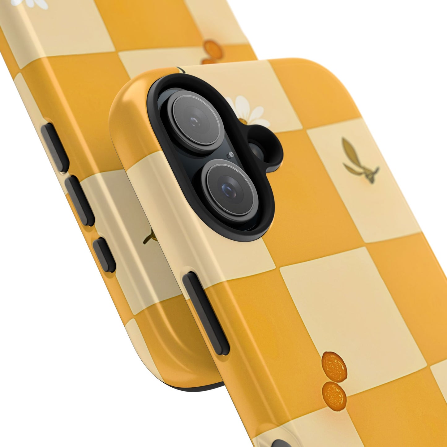 Yellow Checkered Preppy Daisies Tough Phone Case | Aesthetic