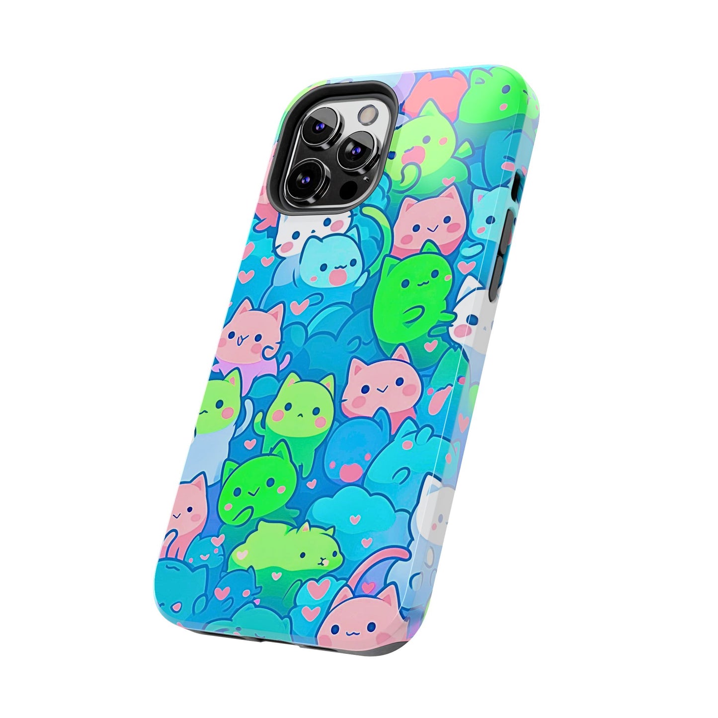 Cute Colorful Cats Pattern Style Tough Phone Case | Animals