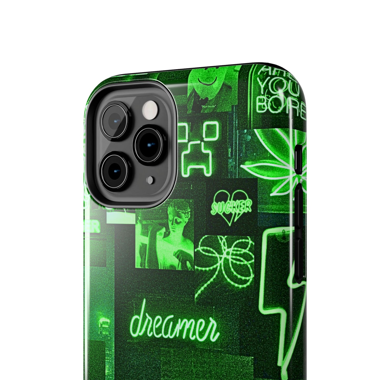 Green Neon Style Tough Phone Case | Aesthetic