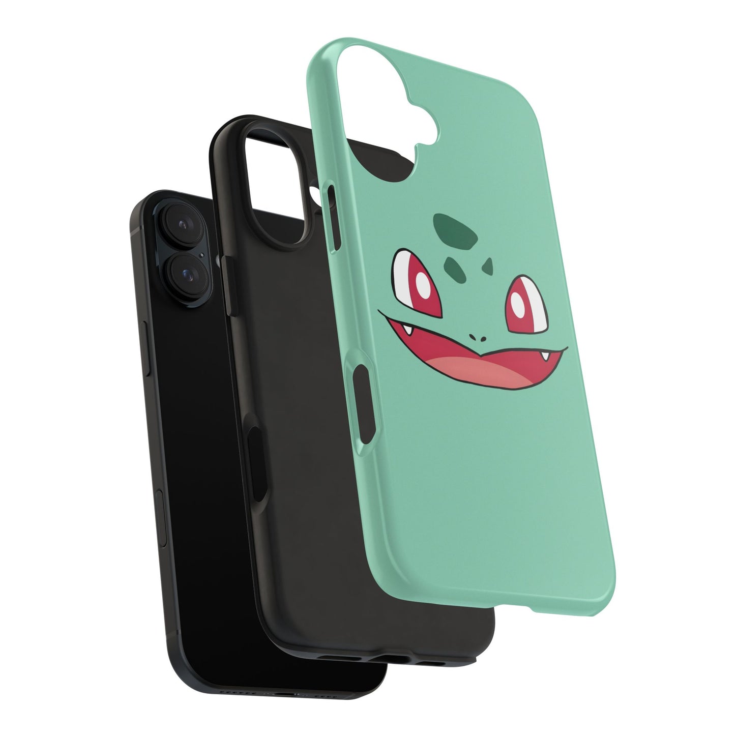 Green Leaf Dino Smile Red Eyes Cute Creature Tough Phone Case | Anime