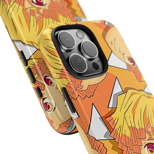 Zenitsu Agatsuma Haori Head Pattern Tough Phone Case | Anime - Demon Slayer