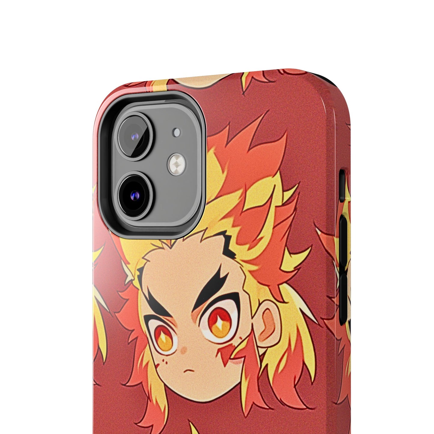 Rengoku Head Pattern Dark Orange Tough Phone Case | Anime - Demon Slayer
