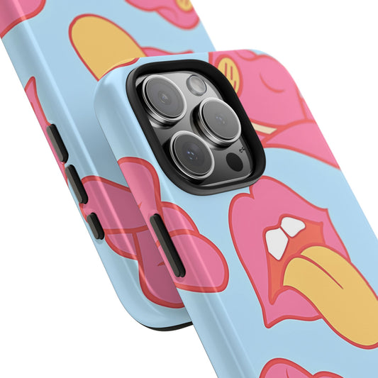 Preppy Cowboy Hat & Hot Lips Pattern (Version 1) Tough Phone Case | Aesthetic