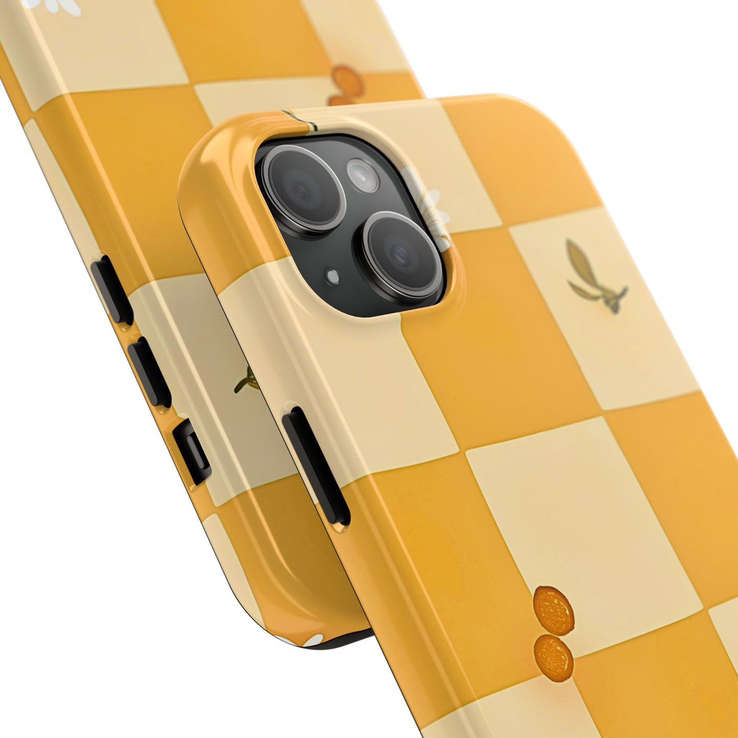 Yellow Checkered Preppy Daisies Tough Phone Case | Aesthetic