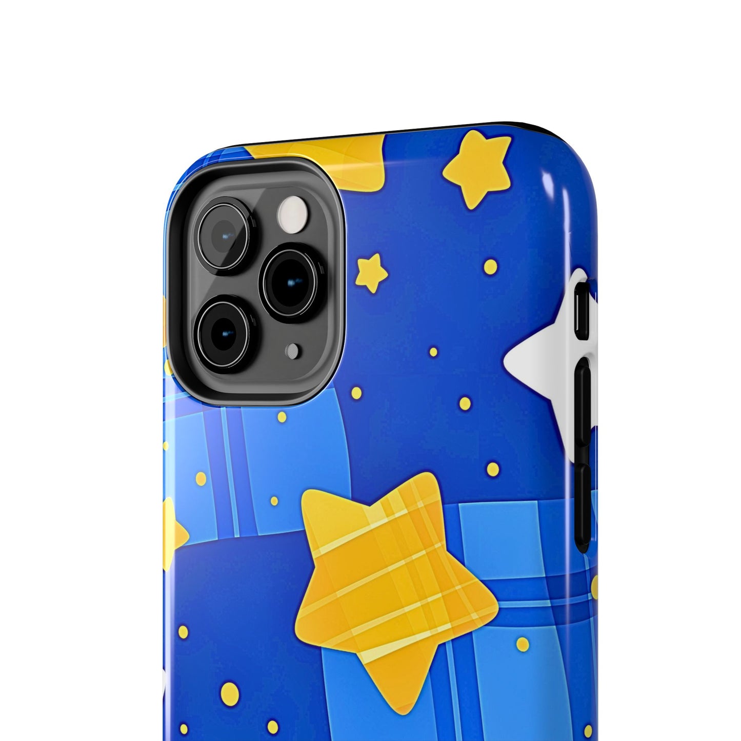 Funda resistente para teléfono con estampado de estrellas y cuadros preppy | Estética