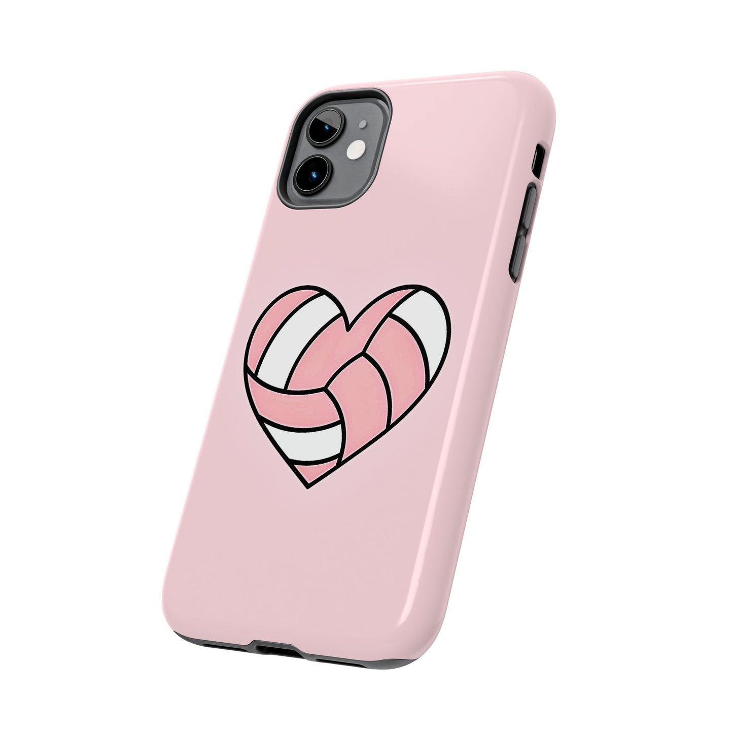 Pink Volleyball Heart Tough Phone Case | Aesthetic