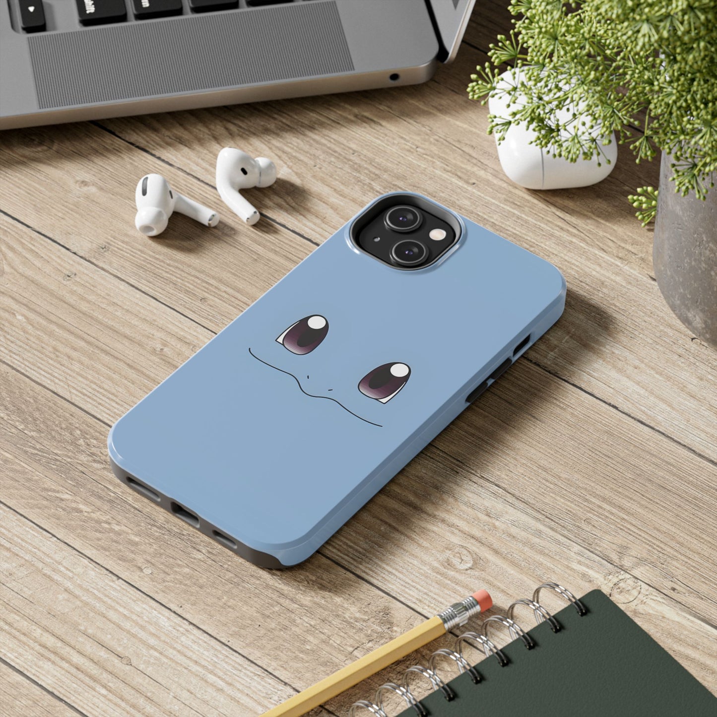 Blue Turtle Simple Blue Smile Tough Phone Case | Anime