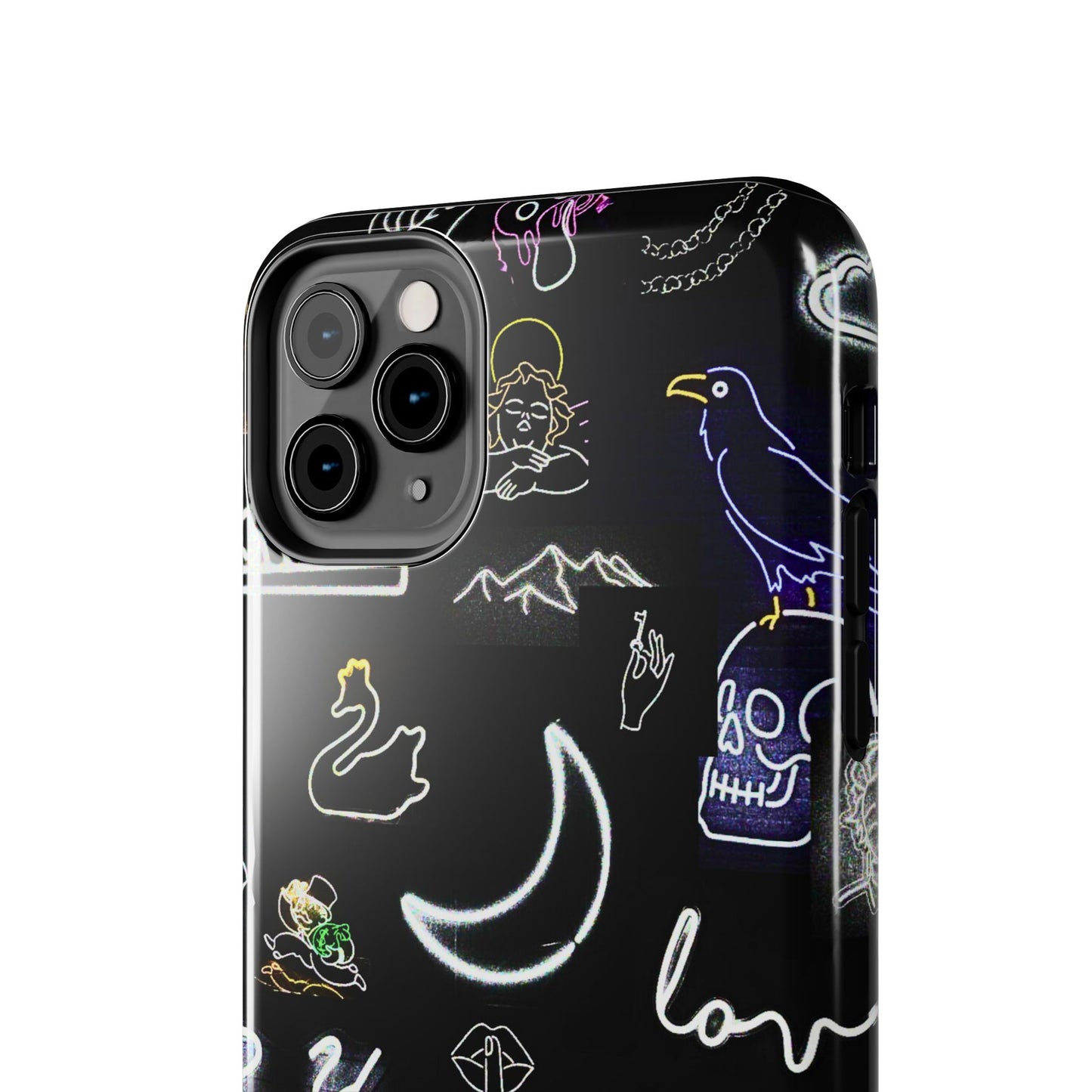 Funda resistente para teléfono estilo neón blanco | Estética