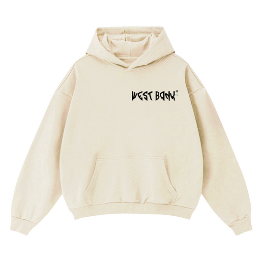 W.B West Bank Bunny Unisex Cropped Drop Shoulder Heavyweight Oversized Hoodie