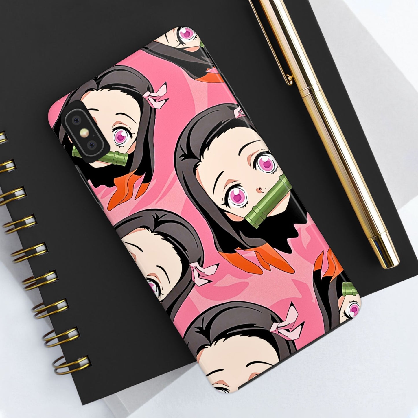Nezuko Kamado Head Pattern Tough Phone Case | Anime - Demon Slayer