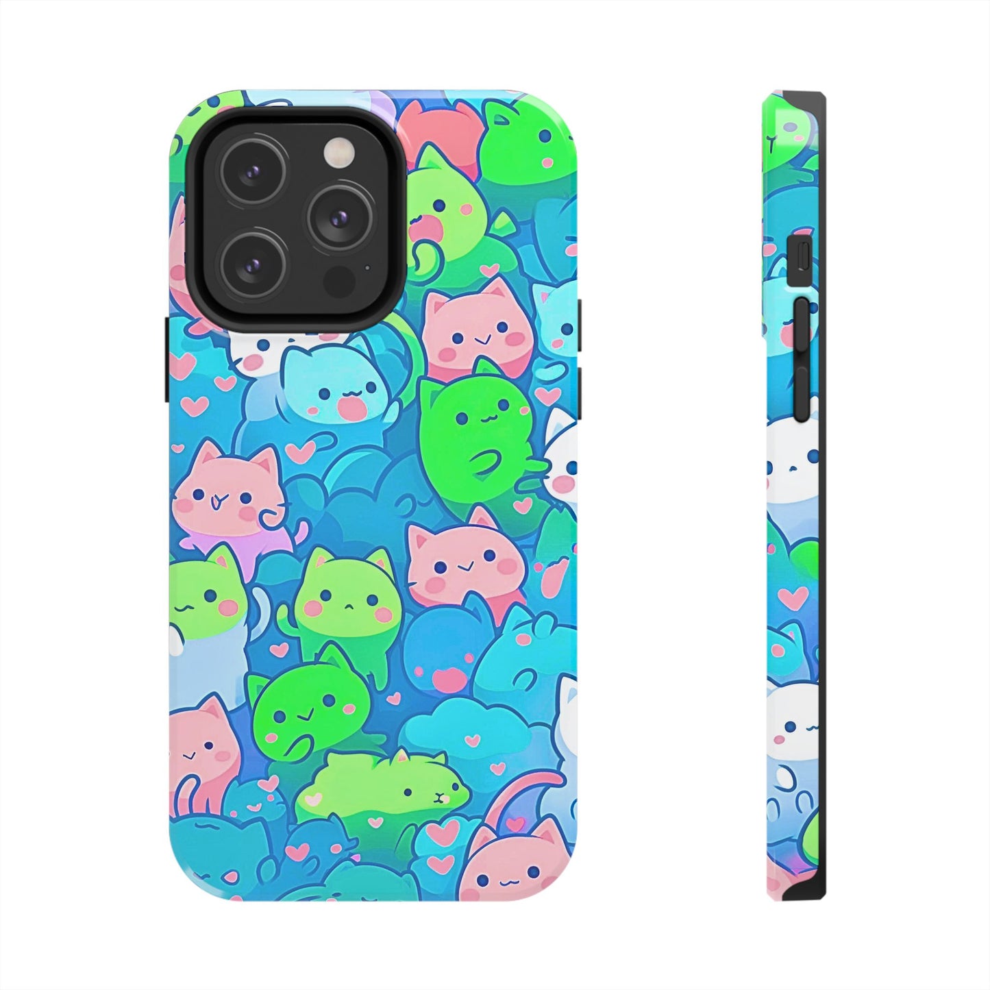 Cute Colorful Cats Pattern Style Tough Phone Case | Animals