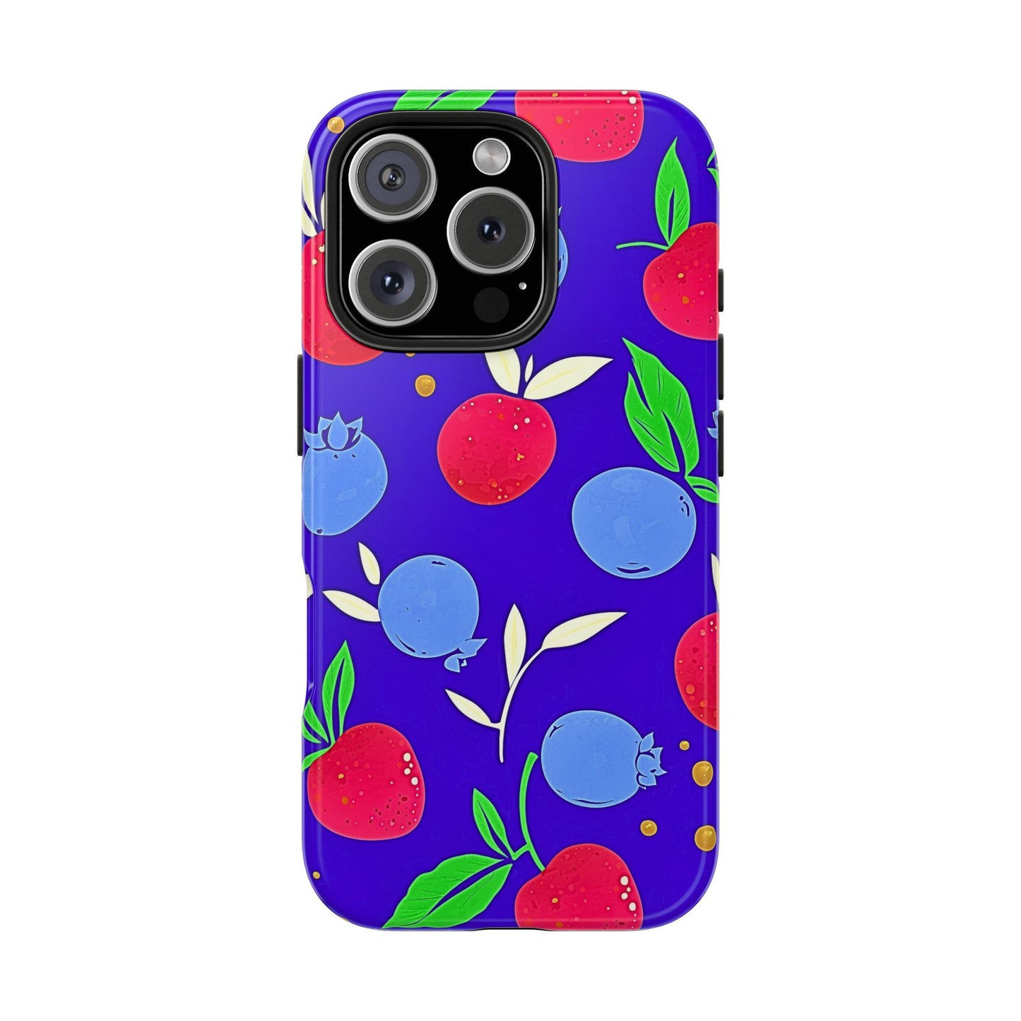 Funda resistente para teléfono con diseño de arándanos y fresas | Estética