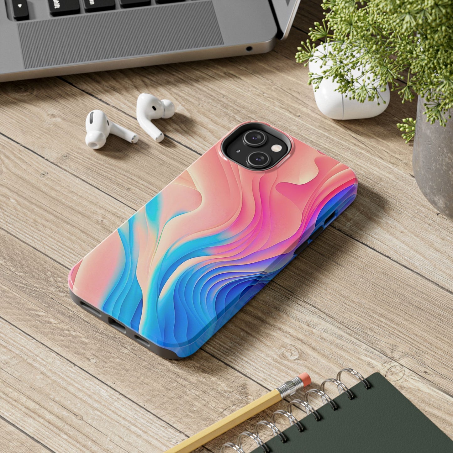 Abstract Pastel Waves Tough Phone Case | Aesthetic