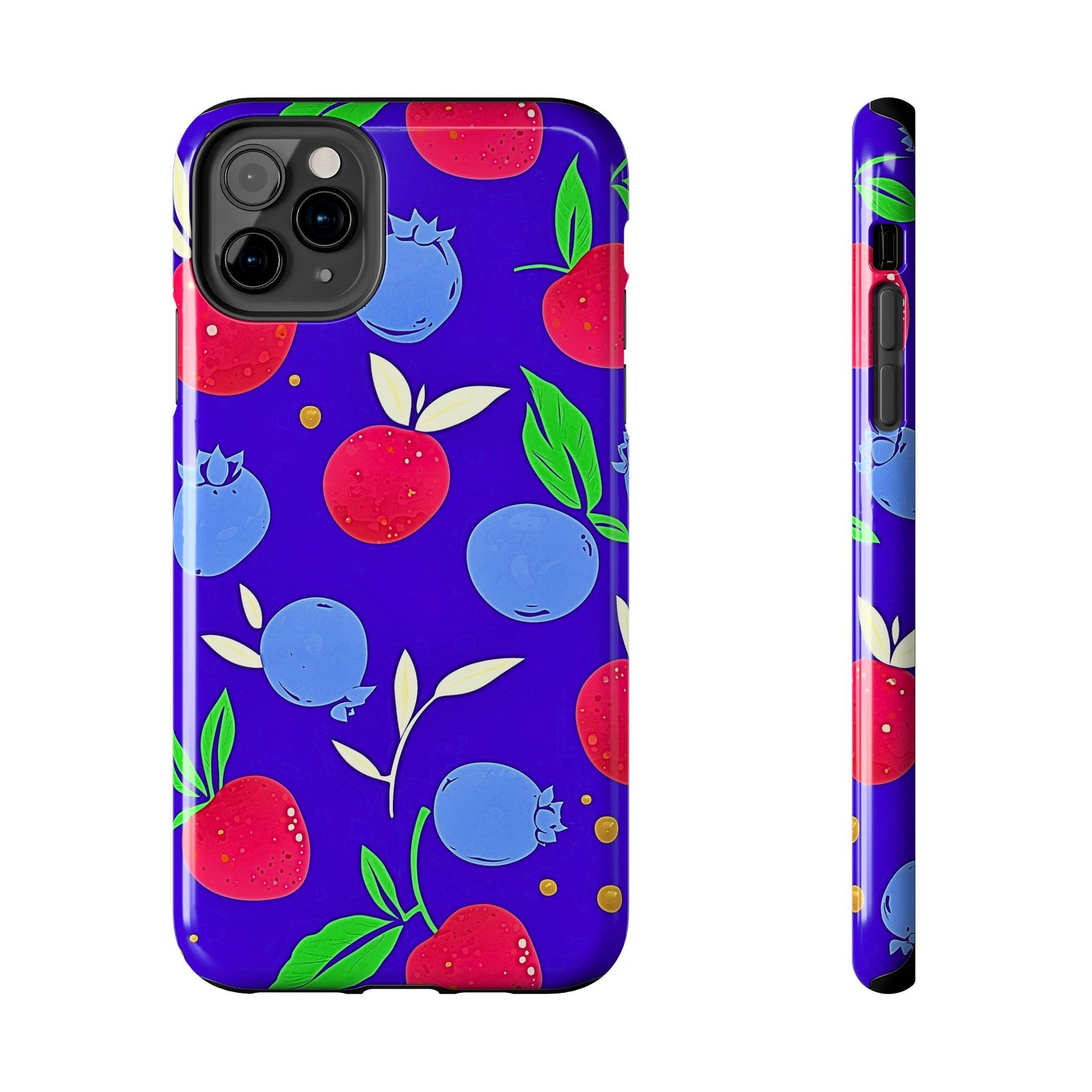 Funda resistente para teléfono con diseño de arándanos y fresas | Estética