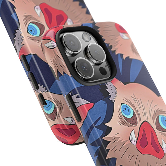 Inosuke Hashibira Head Pattern Tough Phone Case | Anime - Demon Slayer