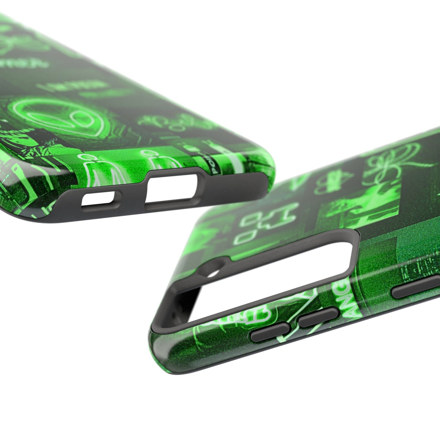 Green Neon Style Tough Phone Case | Aesthetic
