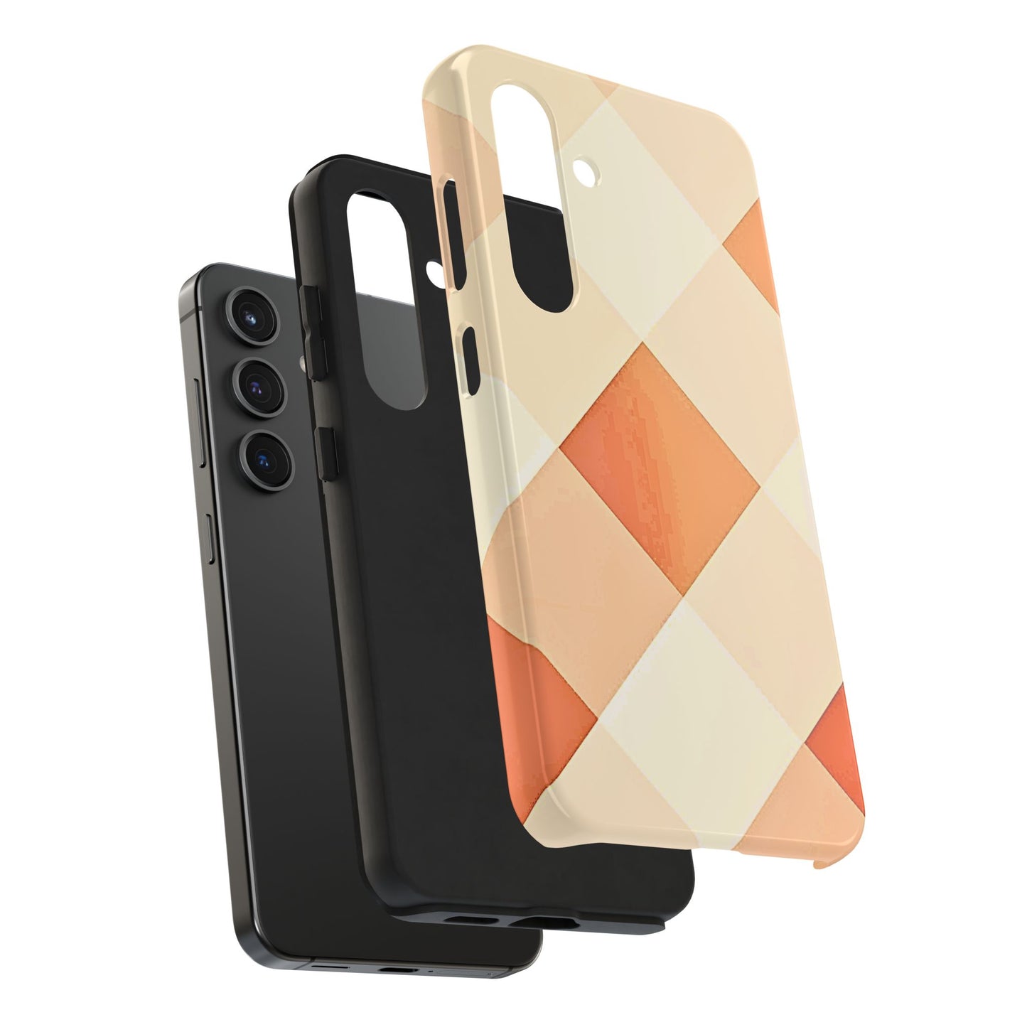 Pastel Minimalist Two-Tone Checkerboard Tough Phone Case | Aesthetic