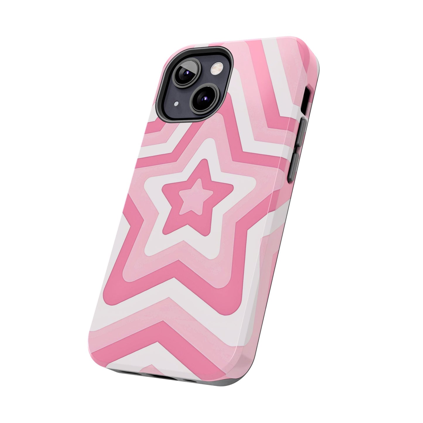 Pink Preppy Star Pattern Style Tough Phone Case | Aesthetic