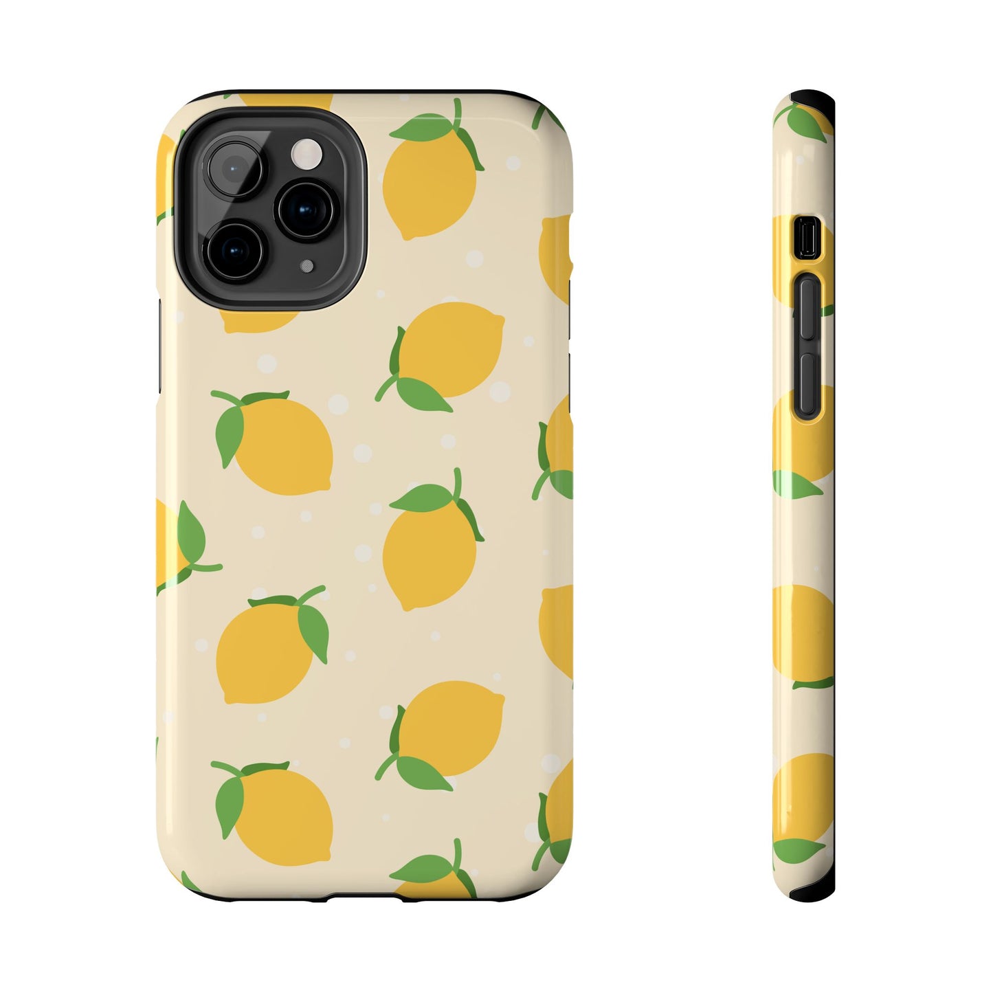 Cute Aesthetic Lemon Pattern Citrus Design Tough Phone Case | Food
