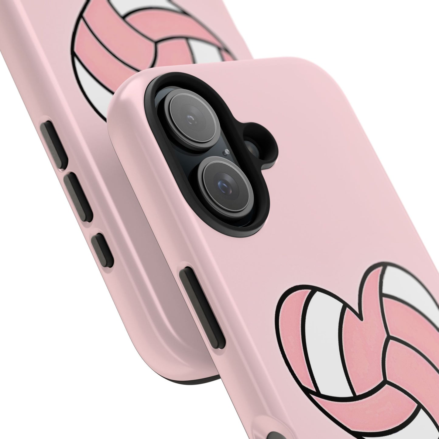 Pink Volleyball Heart Tough Phone Case | Aesthetic