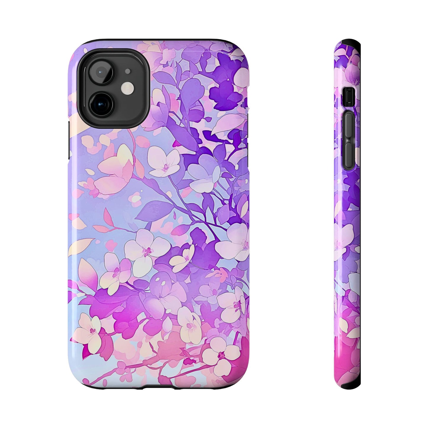 Funda resistente para teléfono con delicados estampados florales en tonos pastel | Estética