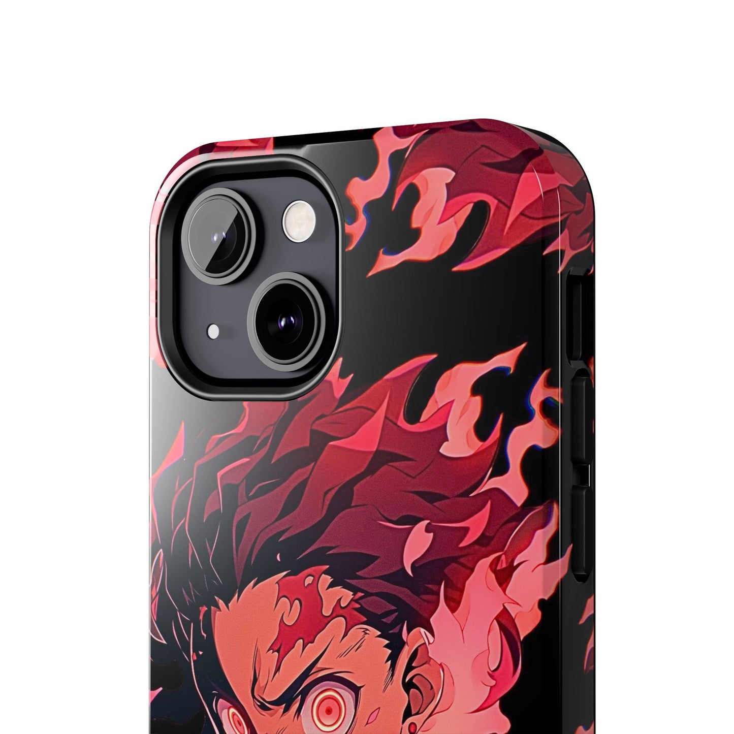 Tanjiro Kamado Flamed Style Black Tough Phone Case | Anime - Demon Slayer