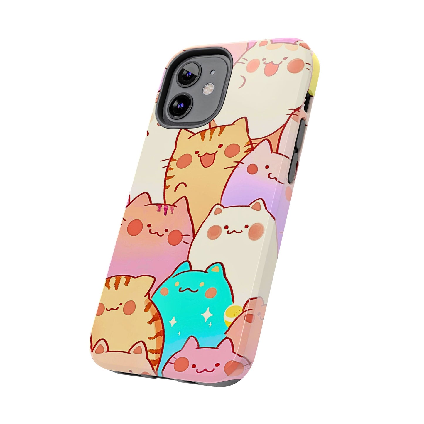 Kawaii Chubby Adorable Cats Tough Phone Case | Animals