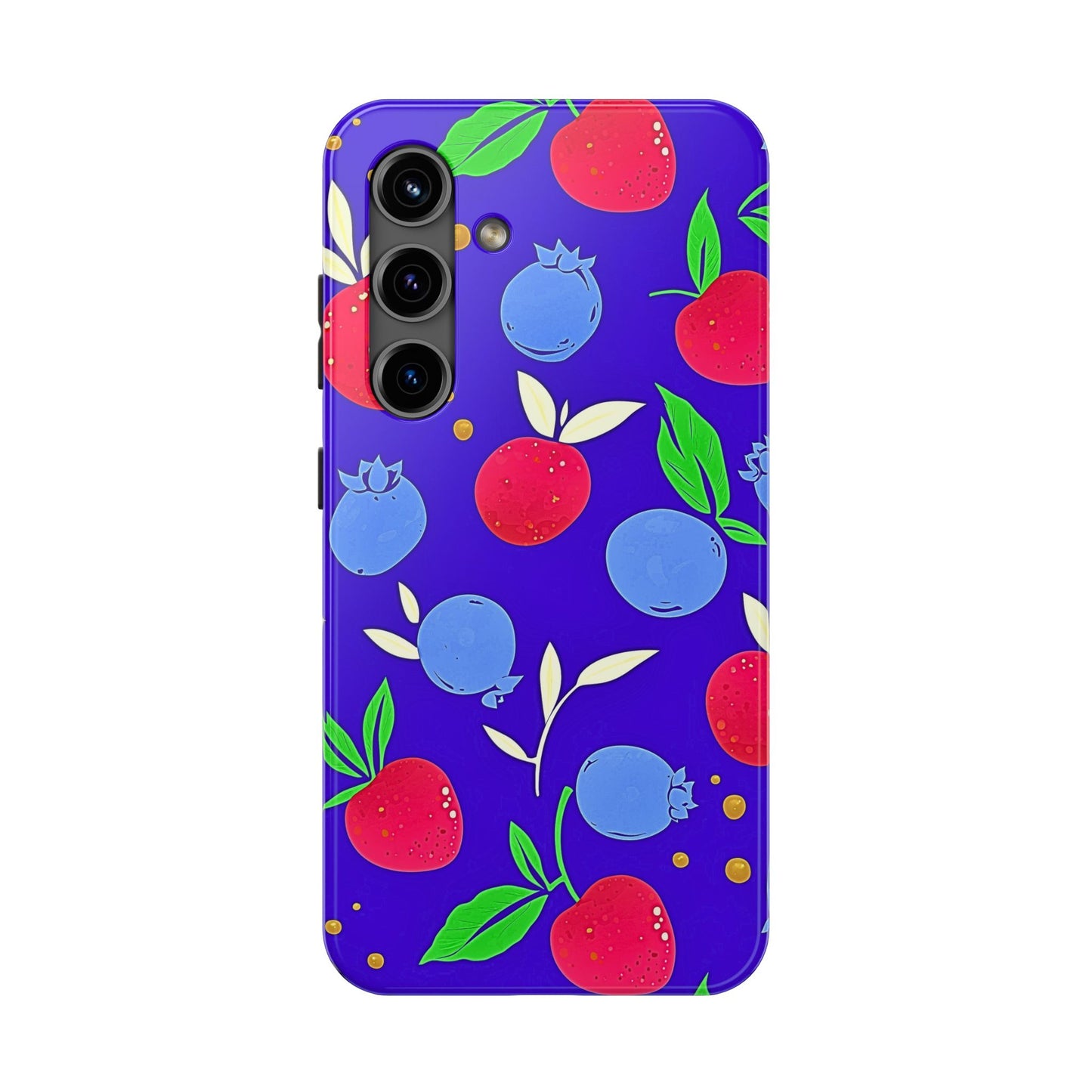 Funda resistente para teléfono con diseño de arándanos y fresas | Estética