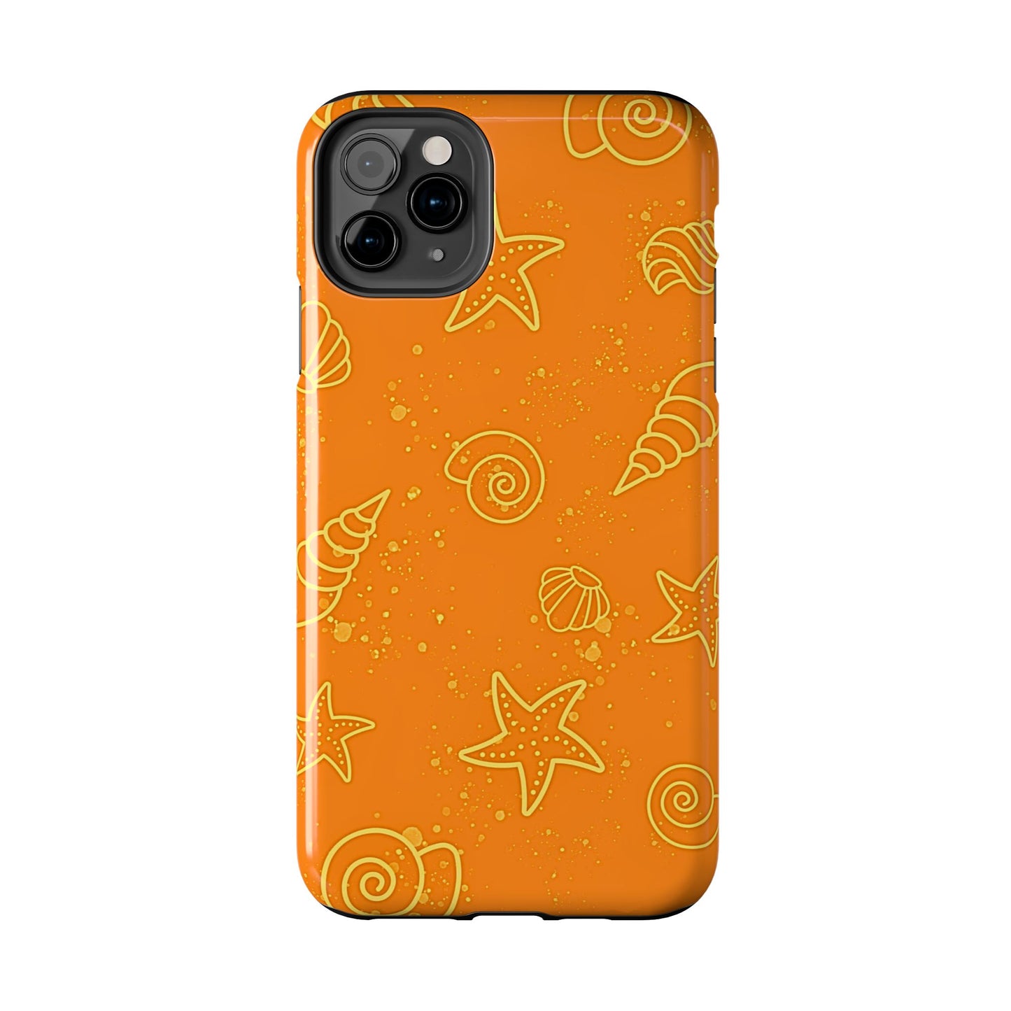 Funda resistente para teléfono con diseño de conchas naranjas | Estética