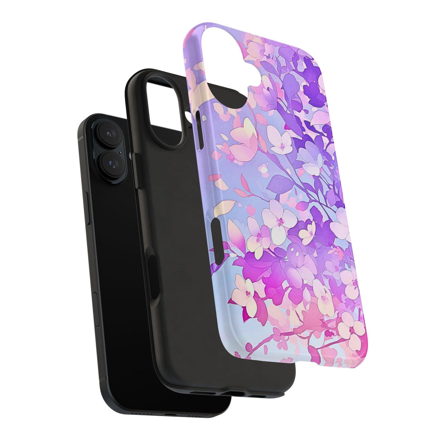 Funda resistente para teléfono con delicados estampados florales en tonos pastel | Estética