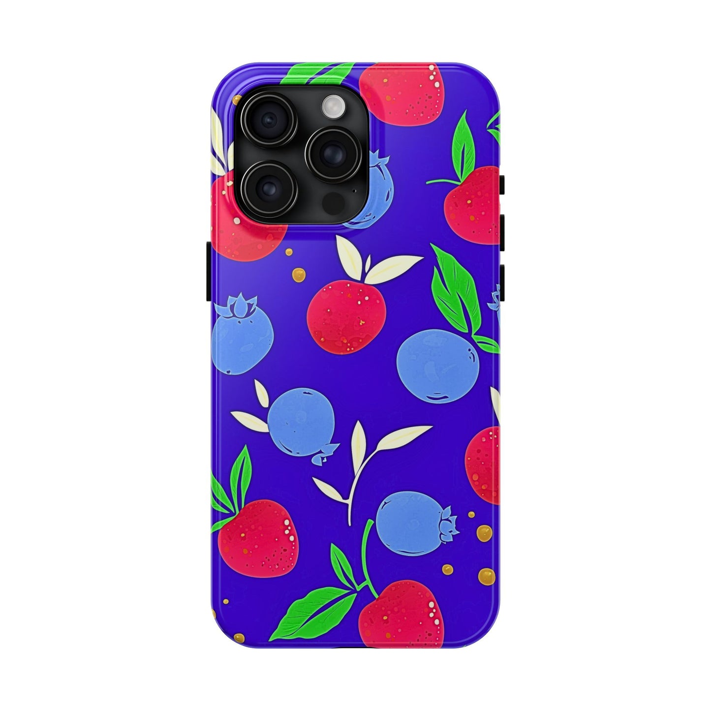 Funda resistente para teléfono con diseño de arándanos y fresas | Estética