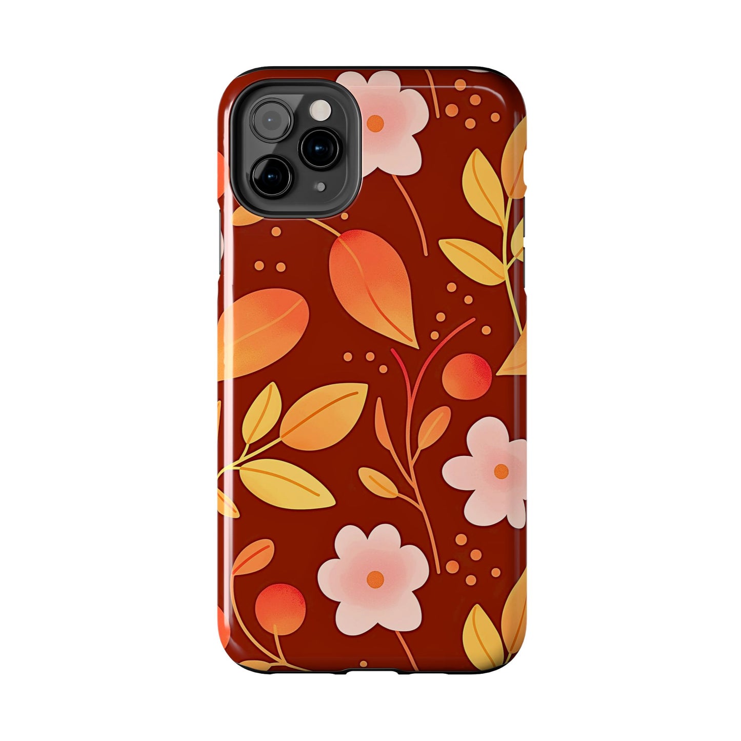 Autumn Fall Leaf Pattern Tough Phone Case | Aesthetic
