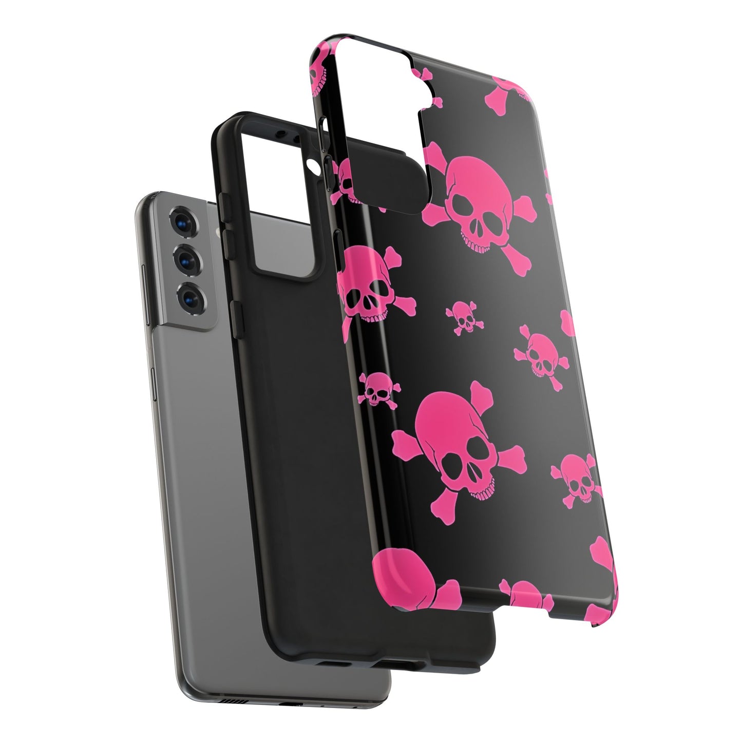 Pink Skull Emo Style Tough Phone Case | Aesthetic
