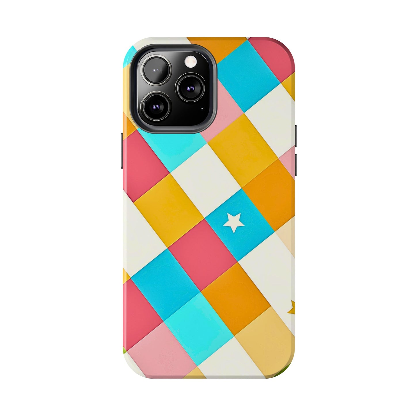 Vibrant Preppy Checkered Tough Phone Case | Aesthetic