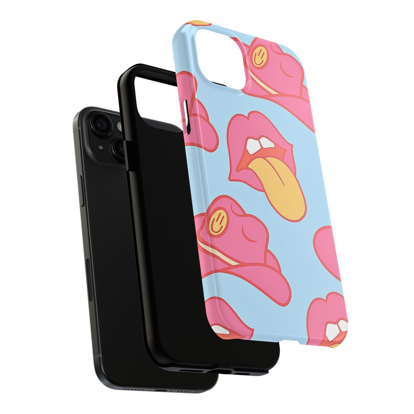 Preppy Cowboy Hat & Hot Lips Pattern (Version 1) Tough Phone Case | Aesthetic